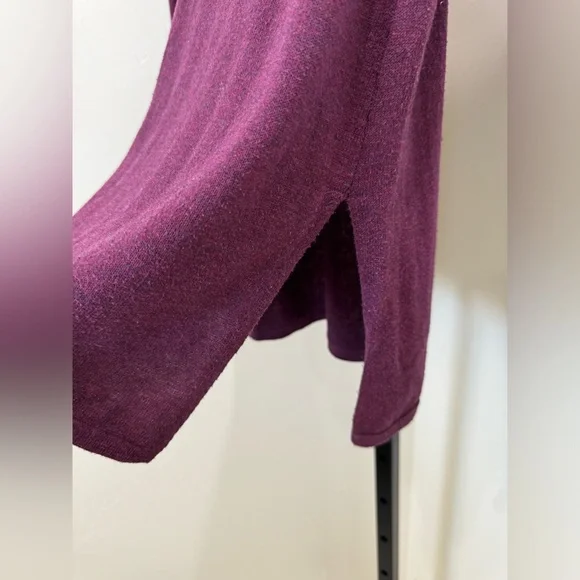 Artisan NY  Tunic Sweater Long Thumbhole Sleeve Mock TIE Neck Slit Sides M - Picture 4 of 5